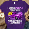 I Wear Purple For My Niece, Ribbon Sunflower Car, Fibromyalgia Awareness T Shirt