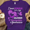 I Wear Purple For Grandson, Fibromyalgia Awareness Support Shirt, Ribbon Butterfly