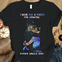 I Wear Teal Purple For Someone, Couple Suicide Prevention Awareness Shirt