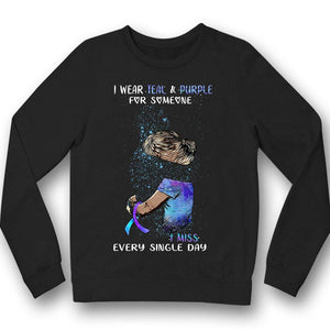 I Wear Teal Purple For Someone, Couple Suicide Prevention Awareness Shirt