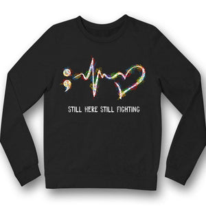 Camisetas de concienciación sobre el suicidio, todavía aquí luchando contra los latidos del corazón