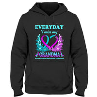 Everyday I Miss Grandma, Suicide Prevention Awareness Shirt, Flower Heart