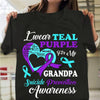 I Wear Teal Purple For Grandpa, Suicide Prevention Awareness Shirt, Heart Ribbon