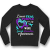 I Wear Teal Purple For Wife, Suicide Prevention Awareness Shirt, Heart Ribbon