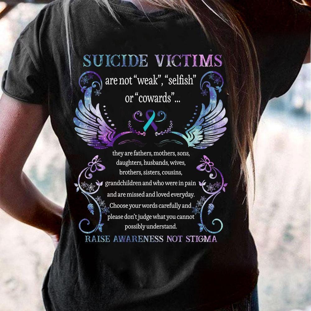 Victims Are Not Weak, Suicide Prevention Awareness Support Shirt, Ribbon Wings