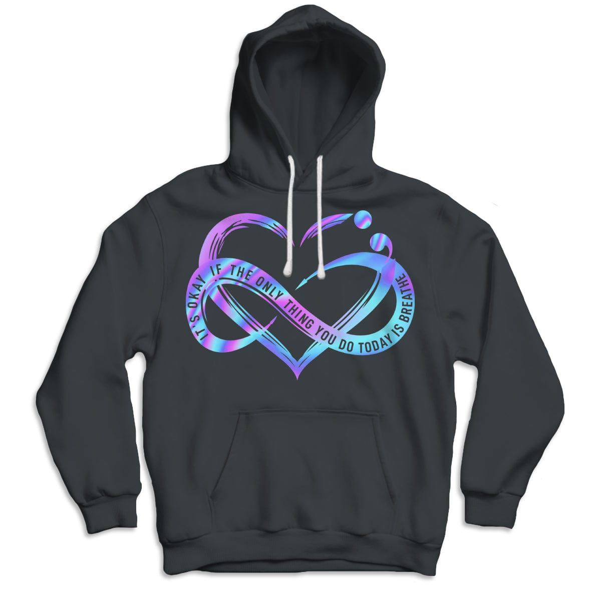 Está bien si lo único que haces hoy es respirar Camisetas de prevención del suicidio con el corazón infinito