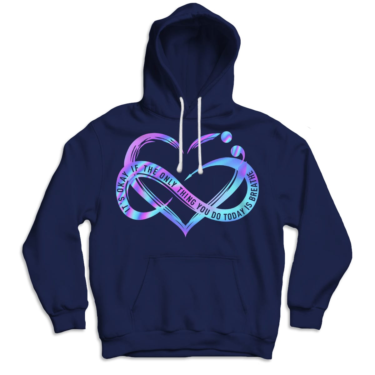 Camisetas de prevención del suicidio Corazón infinito Está bien si lo único que haces hoy es respirar