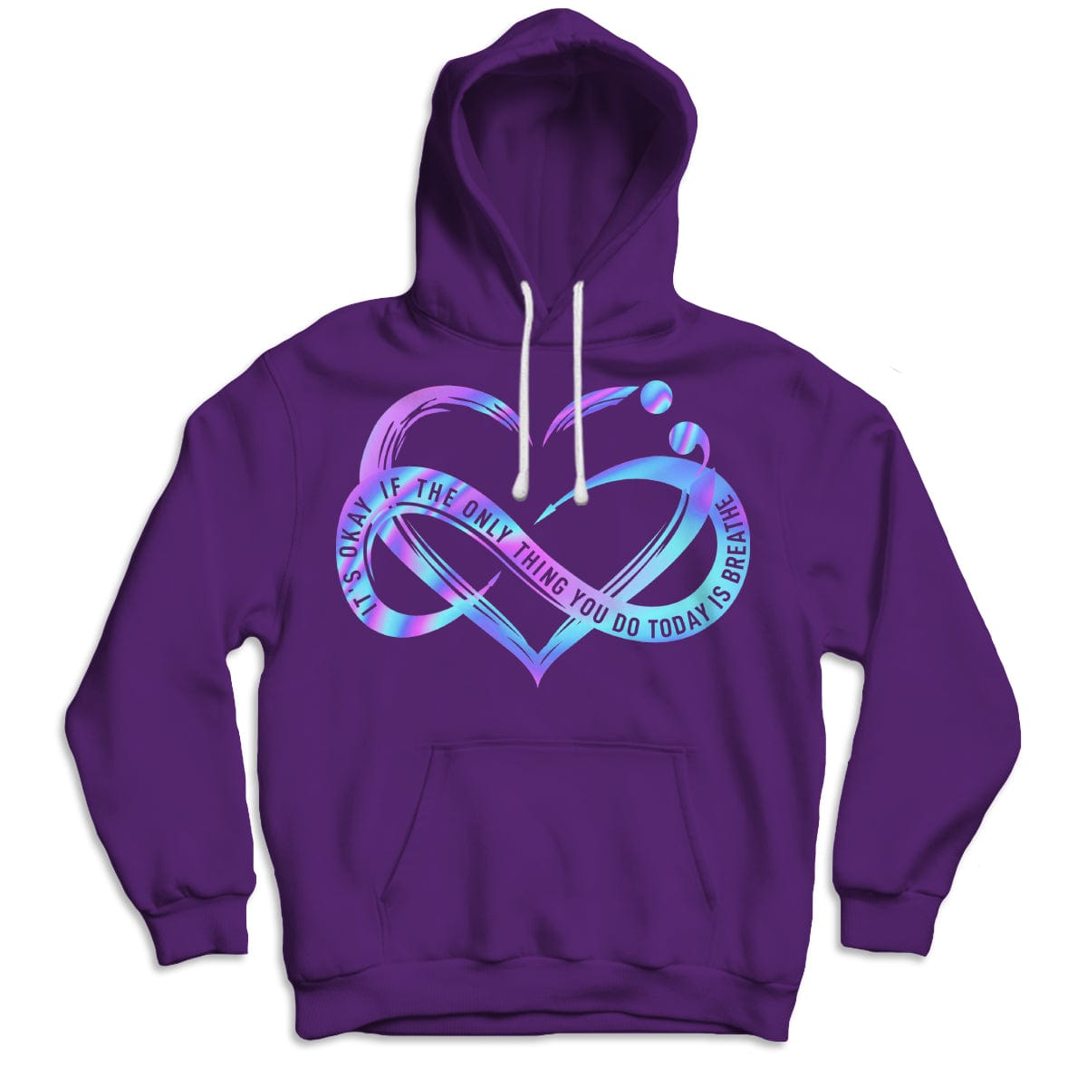 Está bien si lo único que haces hoy es respirar Camisetas de prevención del suicidio con el corazón infinito