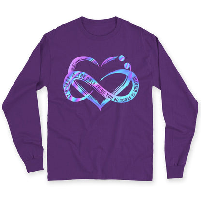 Está bien si lo único que haces hoy es respirar Camisetas de prevención del suicidio con el corazón infinito