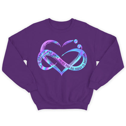 Está bien si lo único que haces hoy es respirar Camisetas de prevención del suicidio con el corazón infinito