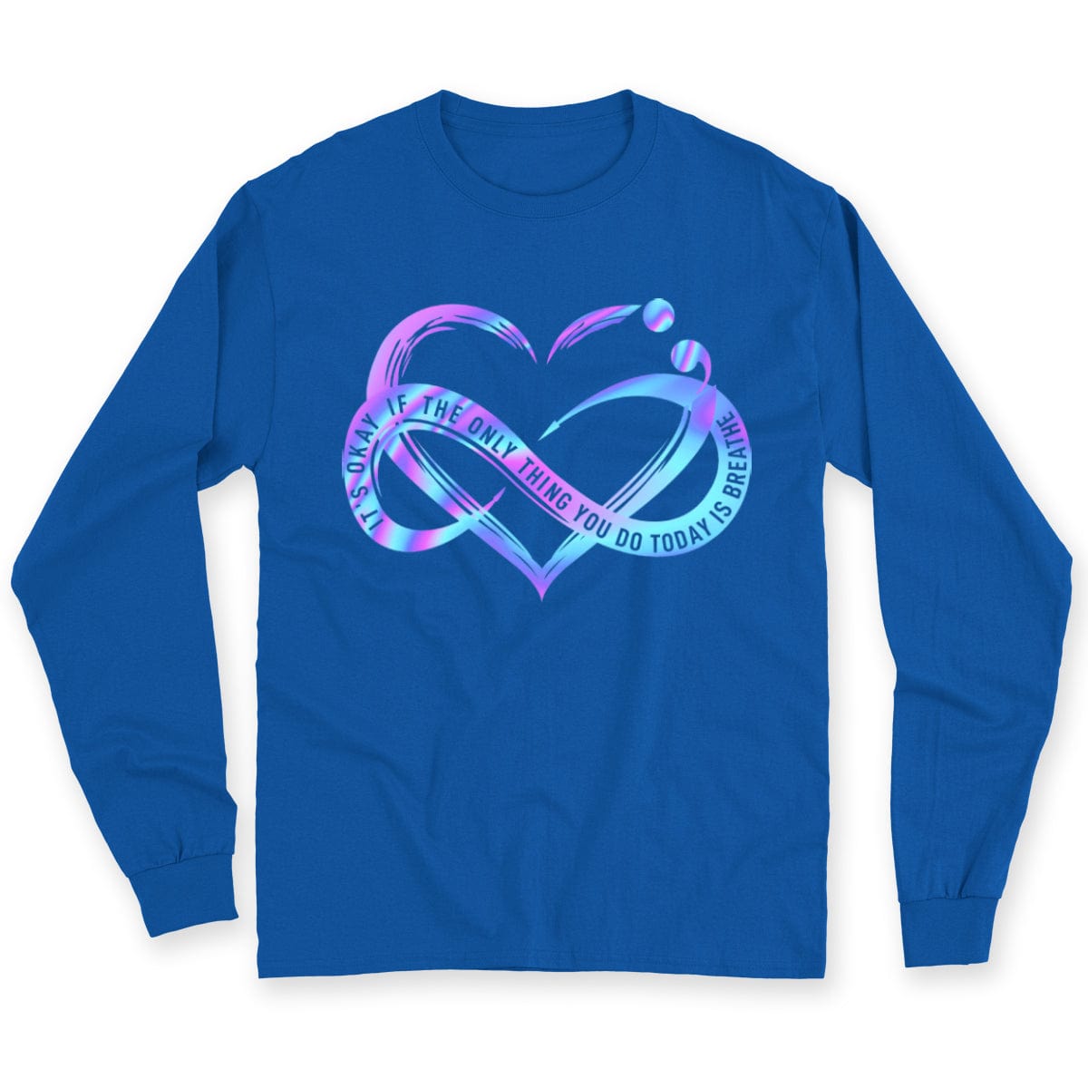 Está bien si lo único que haces hoy es respirar Camisetas de prevención del suicidio con el corazón infinito