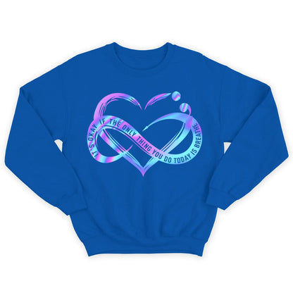 Está bien si lo único que haces hoy es respirar Camisetas de prevención del suicidio con el corazón infinito