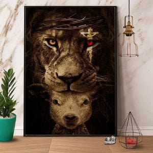 Jesus The Lion And Lamb Poster, Canvas