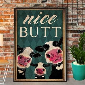 Nice Butt Family Dairy Funny Cows Poster, Canvas