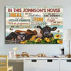Personalized In This House We Do Mistake Funny Cow Poster, Canvas