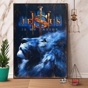 Póster de El Rey León Jesús es mi Salvador, lienzo