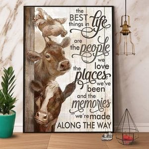 The Best Thing In Life Farmer Family Funny Cows Farm Cattle Poster, Canvas