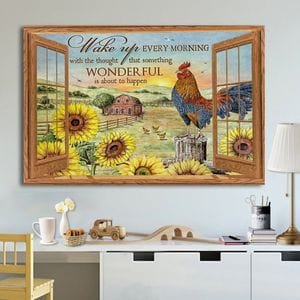 The Best Things In Life Are The People We Love Rooster & Sunflower Chicken Poster, Canvas