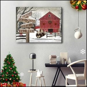 Póster de la granja, granja, vacas Hereford, Navidad, This Is Us, lienzo