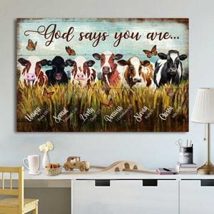 God Says You Are Dairy Cows Poster, Canvas