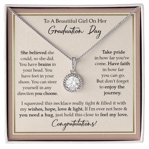 Para una hermosa niña en su día de graduación Collar de esperanza eterna Disfruta el viaje