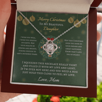 Merry Christmas To My Beautiful Daughter Necklace - May This Christmas Open The Door To Your Dreams And Great Happiness