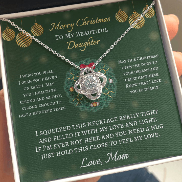 Merry Christmas To My Beautiful Daughter Necklace - May This Christmas Open The Door To Your Dreams And Great Happiness