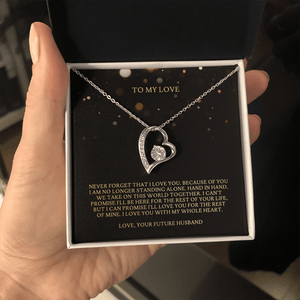 Collar para mi novia: te amo con todo mi corazón de parte de tu futuro esposo