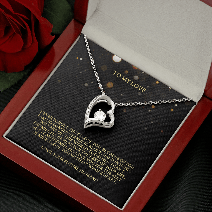 To My Love Necklace For Girlfriend - I Love You With My Whole Heart From Your Future Husband