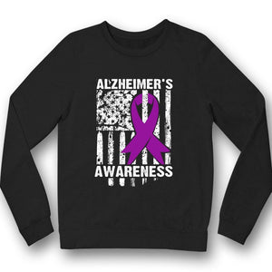 Camiseta con lazo morado para concienciar sobre el Alzheimer