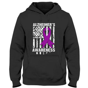 Camiseta con lazo morado para concienciar sobre el Alzheimer