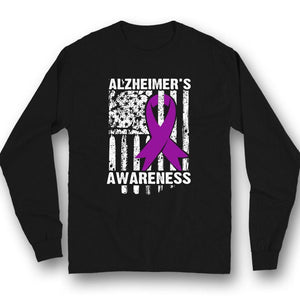 Camiseta con lazo morado para concienciar sobre el Alzheimer