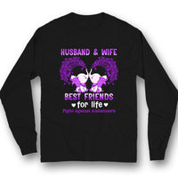 Husband Wife, Best Friends Fight, Purple Ribbon Elephant, Alzheimer's Awareness Shirt
