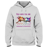 God Says You Are Unique Strong, Ribbon Bird, Alzheimer's Awareness Shirt