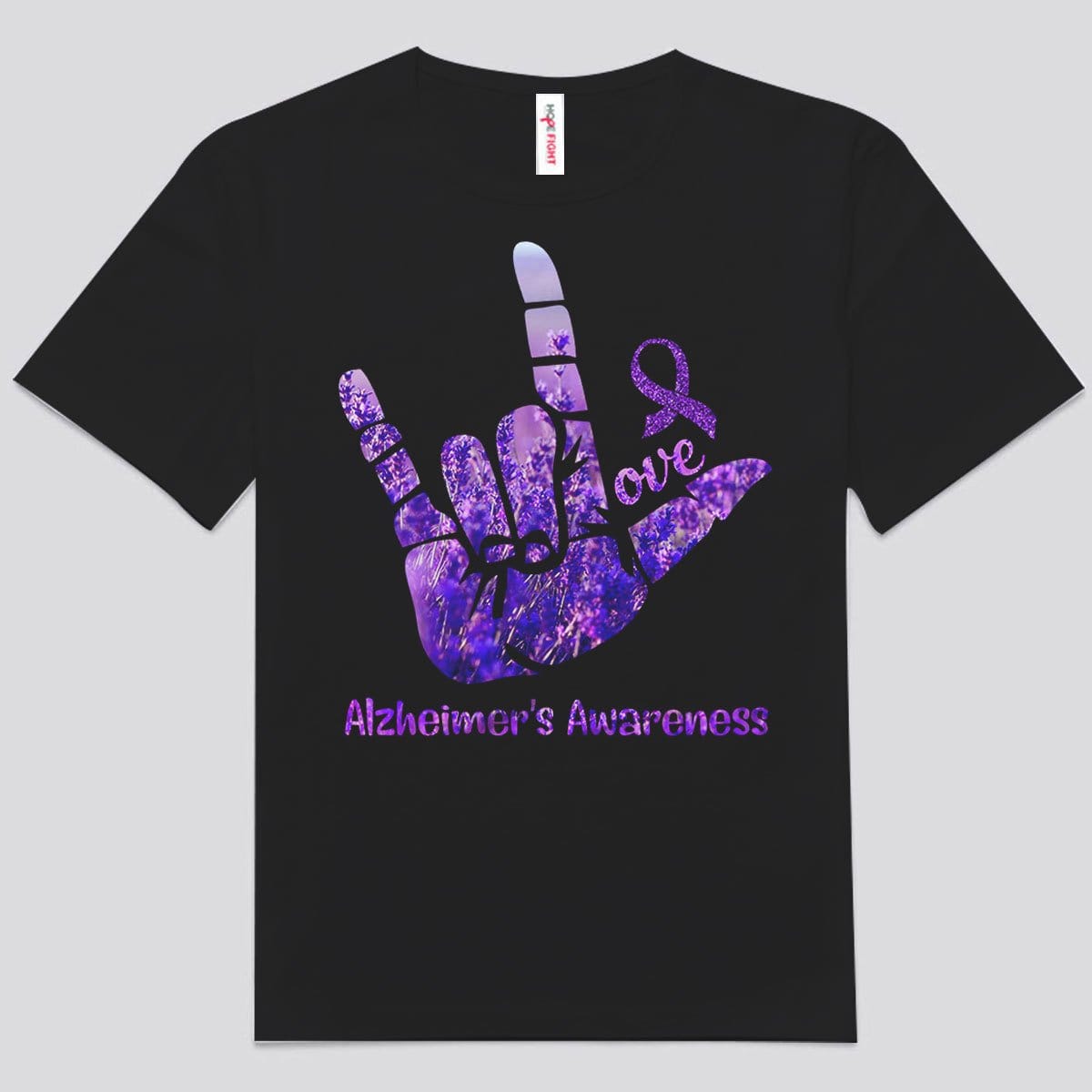 Love Ribbon Hand Alzheimer's Shirts