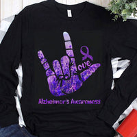 Love Ribbon Hand Alzheimer's Shirts