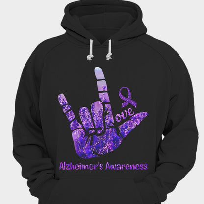 Love Ribbon Hand Alzheimer's Shirts
