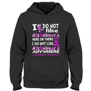 Alzheimer's Awareness Shirt, I Do Not Like Here Anywhere, Purple Ribbon