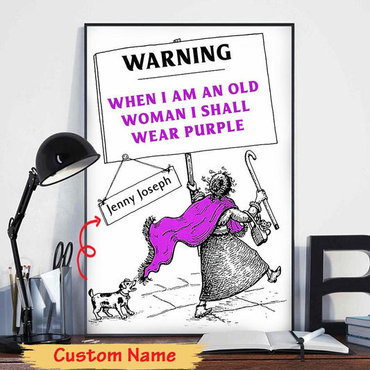 Póster personalizado de concienciación sobre el Alzheimer, lienzo, "Llevo morado", impresión artística para pared