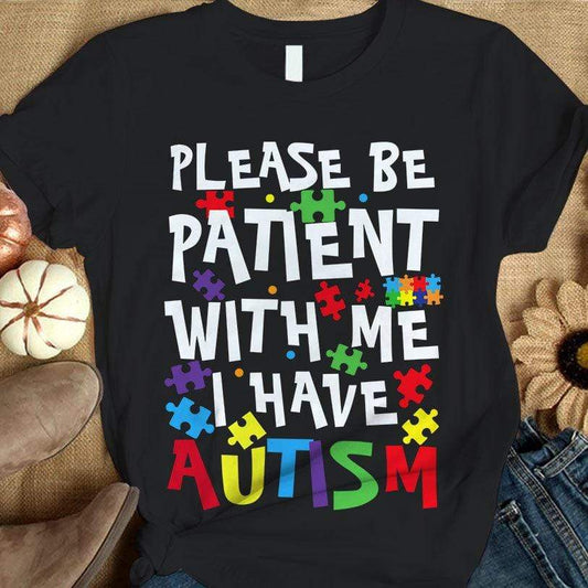 Camiseta de concienciación sobre el autismo para niños, Por favor, ten paciencia conmigo, Pieza de rompecabezas