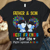 Autism Dad Son Awareness Shirt, Best Friends For Life, Puzzle Piece Elephant