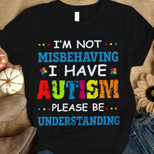 No me estoy portando mal, sé comprensivo, camiseta de concienciación sobre el autismo, pieza de rompecabezas