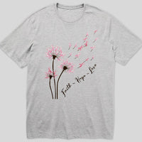 Dandelion Faith Hope Love Breast Cancer Awareness T Shirt