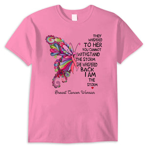 Breast Cancer Warrior Shirts I Am The Storm, Pink Butterfly