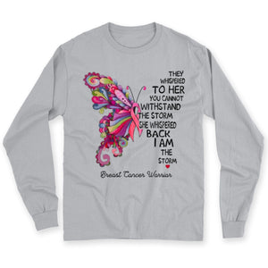 Breast Cancer Warrior Shirts I Am The Storm, Pink Butterfly