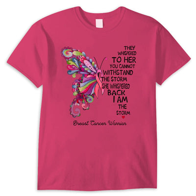 Breast Cancer Warrior Shirts I Am The Storm, Pink Butterfly