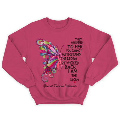 Breast Cancer Warrior Shirts I Am The Storm, Pink Butterfly