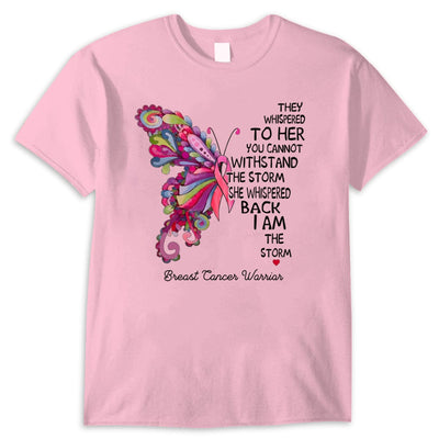 Breast Cancer Warrior Shirts I Am The Storm, Pink Butterfly