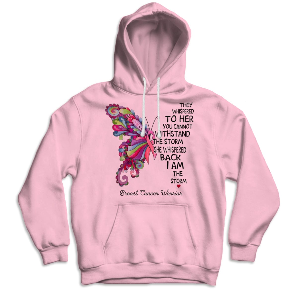 Breast Cancer Warrior Shirts I Am The Storm, Pink Butterfly