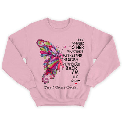 Breast Cancer Warrior Shirts I Am The Storm, Pink Butterfly